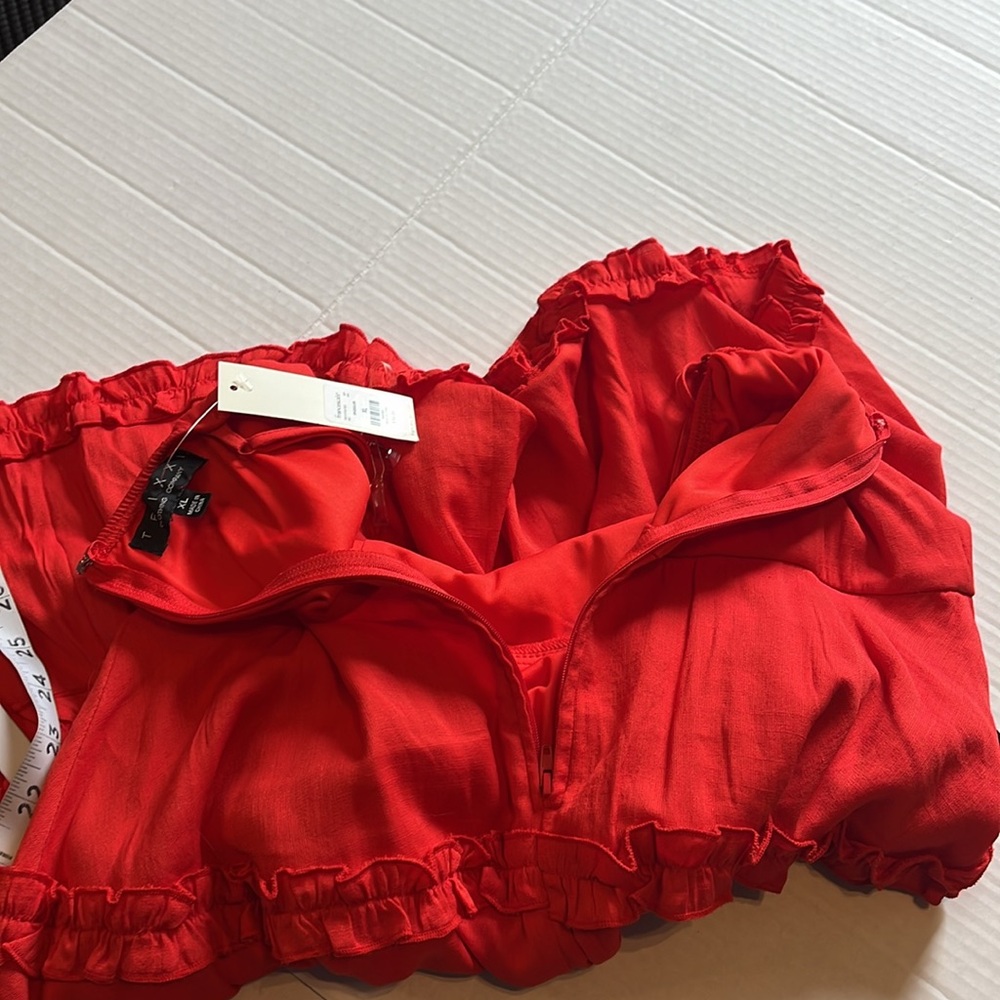 NWT-Francesca's-XL-Red-Spaghetti Strap, tiered ruffles, mini dress/Sundress. - Picture 12 of 12